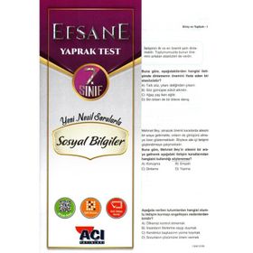Açı Yayınları 7.Sınıf Sosyal Bilgiler Efsane Çek Kopart Yaprak Test