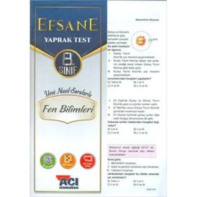 Açı Yayınları 8.Sınıf Fen Bilimleri Efsane Çek Kopart Yaprak Test