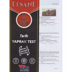 Açı Yayınları 9. Sınıf Efsane Tarih Çek Kopart Yaprak Test