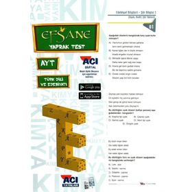 Açı Yayınları AYT Türk Dili ve Edebiyatı Efsane Çek Kopart Yaprak Test