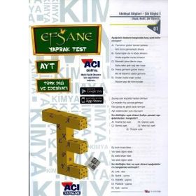 Açı Yayınları AYT Türk Dili ve Edebiyatı Efsane Çek Kopart Yaprak Test