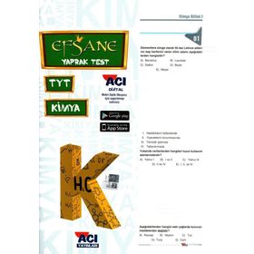 Açı Yayınları TYT Kimya Efsane Yaprak Test