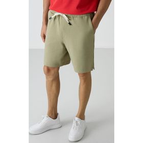 Açık Çağla Pamuklu Kalın Yumuşak Dokulu Comfort Fit Basic Erkek Şort
