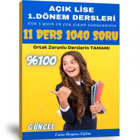 Açık Lise 1. Dönem Tüm Dersler Çıkmış Sorular 1040 Soru