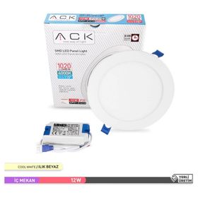 ACK 12W 4000K Beyaz Sıva Altı Yuvarlak Led Panel Armatür