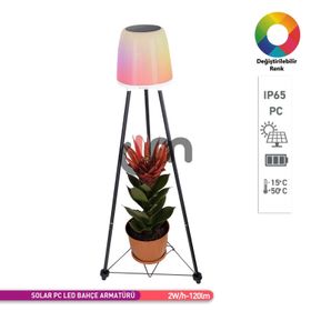 ACK AG60-06851 IP54 Led Ayaklı Siyah Solar Aplik