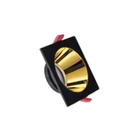 ACK AH03-07011 Gold Reflektörlü Siyah Kare Spot Kasası