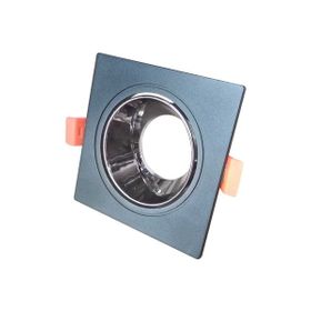 ACK AH03-07031 Platin Silver Reflektörlü Siyah Kare Spot Kasası