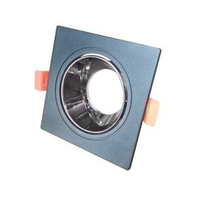 ACK AH03-07031 Platin Silver Reflektörlü Siyah Kare Spot Kasası