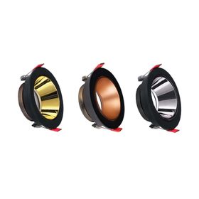 ACK AH03-07221 Rose Gold Reflektörlü Siyah Yuvarlak Spot Kasası