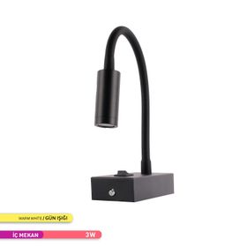 ACK AH09-00301 3W 3000K Günışığı Siyah Led Duvar Apliği