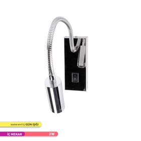ACK AH09-00305 3W 3000K Günışığı Krom Led Duvar Apliği