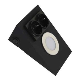 ACK AH11-00201 3000K Günışığı 2.5 Watt Siyah Kasa Ledli Prizli Tezgah Altı Armatür