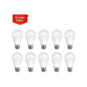 ACK E27 9W 10'lu 3000K Gün Işığı LED A60 Ampul