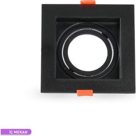 ACK Siyah Kare 102 mm Modüler Sistemli Spot Armatür Kasası