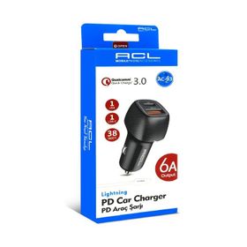 ACL AC-93 1xUSB-C Lightning PD Araç İçi Şarj Başlığı Aleti