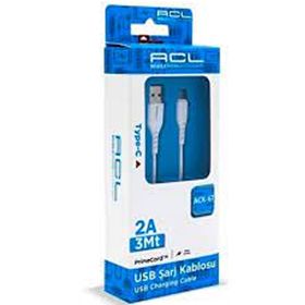 ACL ACK-67 2 Amper 3 m Type-c Uzun Şarj Data Veri Kablosu