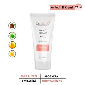 Aclind Hand Shea Butter ve Aloe Vera Özlü 75 ml El Kremi
