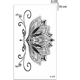 Acousticworld Hint Motifli Lotus Çiçeği Kalça Bel Aksesuar Tattoo Geçici Dövme