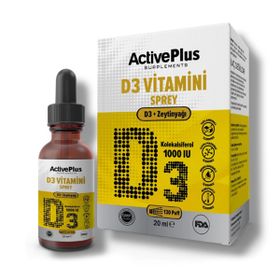 ActivePlus D3-1000Iu 20 ml Sprey Takviye Edici Gıda