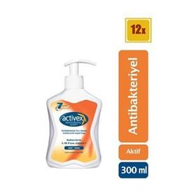 Activex Antibakteriyel Aktif 12x300 ml Sıvı Sabun