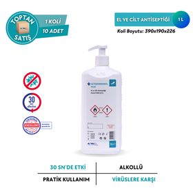 Actodermanol Plus %89 V/V Etanol 1 lt El ve Cilt Antiseptiği