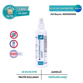 Actodermanol Plus %89 V/V Etanol 250 ml El ve Cilt Antiseptiği
