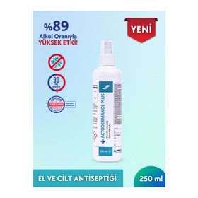 Actodermanol Plus %89 V/V Etanol 250 ml El ve Cilt Antiseptiği