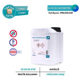 Actodermanol Plus %89 V/V Etanol 5 lt El ve Cilt Antiseptiği
