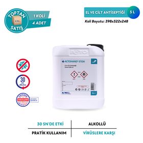 Actohand Etoh 5 lt Etanol %80 V/V El ve Cilt Antiseptiği