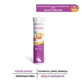 Actomins Vitamin D3 C Çinko Zerdeçal 15 Efervesan Tablet