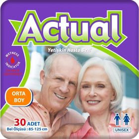 Actual Bel Bantlı M-Orta 30 Adet Yetişkin Hasta Bezi
