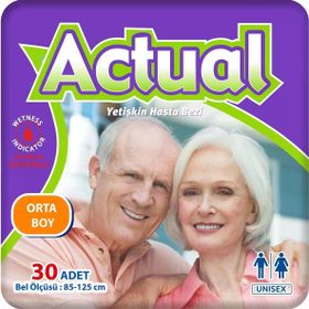 Actual Bel Bantlı M-Orta 30 Adet Yetişkin Hasta Bezi