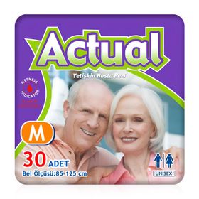 Actual Bel Bantlı M-Orta 30 Adet Yetişkin Hasta Bezi