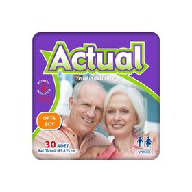 Actual Bel Bantlı M-Orta 30 Adet Yetişkin Hasta Bezi
