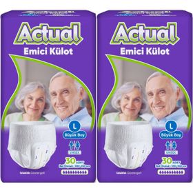 Actual L Yetişkin 2x30 60 Adet Emici Külot Hasta Bezi