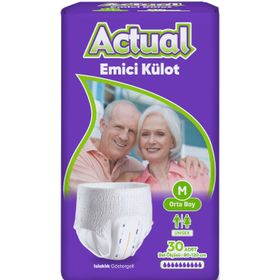 Actual M Yetişkin 30 Adet Emici Külot Hasta Bezi