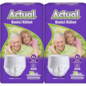 Actual XL Yetişkin 2x30 60 Adet Emici Külot Hasta Bezi