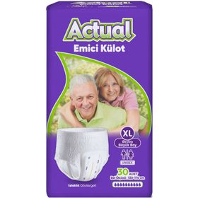 Actual XL Yetişkin 30 Adet Emici Külot Hasta Bezi