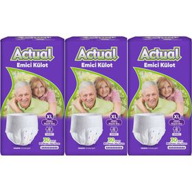 Actual XL Yetişkin 3x30 90 Adet Emici Külot Hasta Bezi
