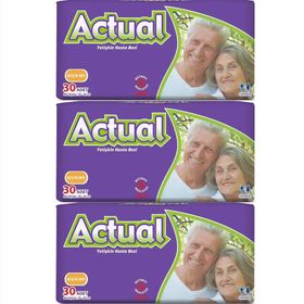 Actual Yetişkin Bel Bantlı Small 3x30 Adet Hasta Bezi