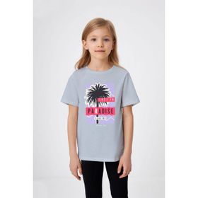 Ada Bebek Röntgen Detaylı Ayıcık Baskılı Gri Kız Çocuk T-shirt