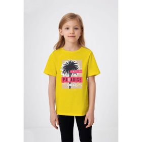 Ada Bebek Röntgen Detaylı Ayıcık Baskılı Sarı Kız Çocuk T-shirt