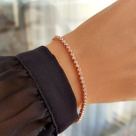 Adal Silver Kadın 925 Ayar Gümüş Baget Taşlı Su Yolu Bileklik