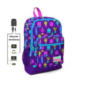 Adalinhome Coral High Kids USB+AUX Soketli Desenli Dört Bölmeli Okul Sırt Çantası