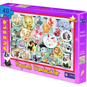 Adam Games 40 Parça Puzzle Hayvanlı Damlacıklar