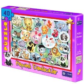Adam Games 40 Parça Puzzle Hayvanlı Damlacıklar