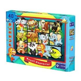 Adam Games 40 Parça Puzzle Neşeli Hayvanlar