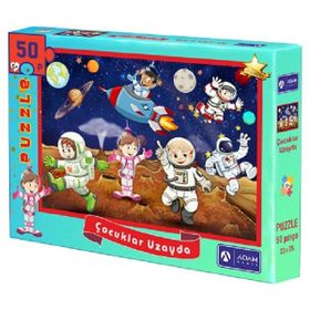 Adam Games 50 Parça Puzzle Çocuklar Uzayda