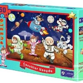 Adam Games 50 Parça Puzzle Çocuklar Uzayda